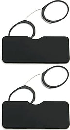 REAVEE 2 Pack Pinch Nose Clip on Reading Glasses Armless for Men Women, No Temple Slim Compact Readers Ultra Thin with Mini Portable Case, Black +2.0