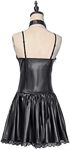 Misa Amane cosplay Faux Leather Goth Dress Outfit Costume Anime Women halloween Clothing Suits