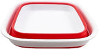 SAMMART 8L (2.1 Gallon) Collapsible Tub - Foldable Dish Tub - Portable Washing Basin - Space Saving Plastic Washtub (White/Coral Pink)
