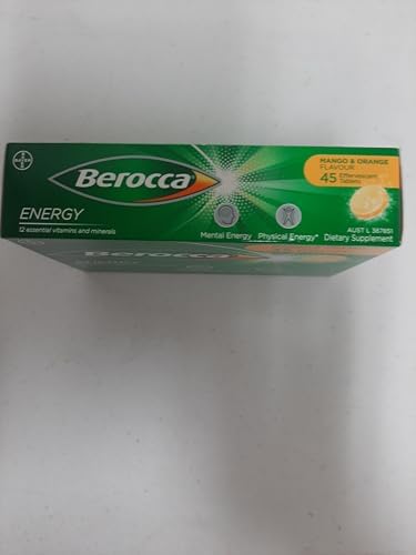 Berocca Energy Vitamin B & C Mango & Orange Flavour Effervescent Tablets 45 Count