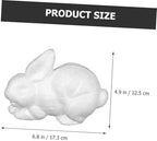 FUOYLOO Foam Rabbit Craft Figurines 2Pcs 17.3X12.5X8.5Cm White DIY Easter Decoration Unfinished Bunny Modeling for and Home Seasonal Décor