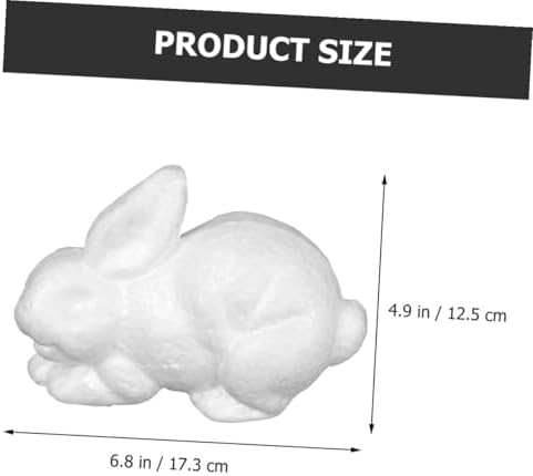 FUOYLOO Foam Rabbit Craft Figurines 2Pcs 17.3X12.5X8.5Cm White DIY Easter Decoration Unfinished Bunny Modeling for and Home Seasonal Décor