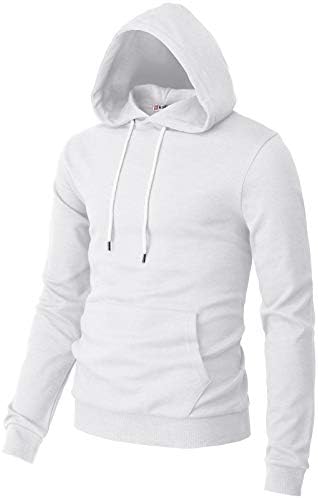 H2H Men's Pullover Hoodie Lightweight Long Sleeve with Kangaroo Pocket Slim Fit Basic Casual Sweatshirt