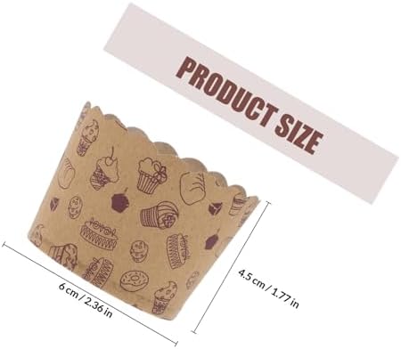 NUOBESTY 100 Pcs Small Kraft Paper Cupcake Holders Muffin Baking Cups Greaseproof Paper Wrappers for Oven Use Birthday Wedding Party Bakeware Supplies