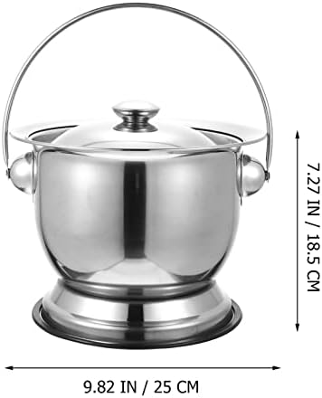 Zerodeko Chamber Pot Stainless Steel Spittoon with Lid Portable Urine Pots Urine Bedpan Chamber Bottle Potty Pee Bucket to for Bedside, Travel Elderly, Adults, Kids