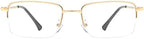 LJCZKA Half Rimless Blue Light Blocking Glasses Women Men Fresh Rectangle Computer Business Glasses
