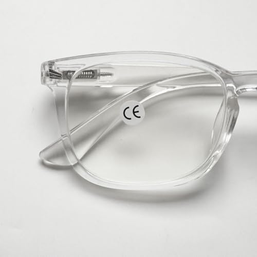 Lanomi Reading Glasses Rectangle Blue Light Blocking Eyeglasses Spring Hinge Stylish Lightweight Plastic Reader for Women Men