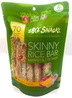 180 Snacks, Skinny Rice Bar, Mango & Coconut, 6 Bars
