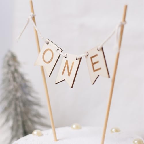 Wood One Cake Topper, 1st Birthday Cake Bunting, 1st Birthday Cake Topper, Cake Smash and Photo Prop