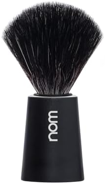 NOM Carl Shaving Brush | Vegan Shave Brush for Shaving soaps and creams | sustainable eco-friendly and reusable |Exfoliating Shaving Brush | Black handle