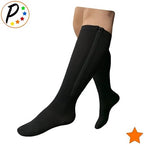 Presadee Closed Toe 15-20 mmHg Zipper Moderate Compression Leg Circulation Socks (Black, 2XL)