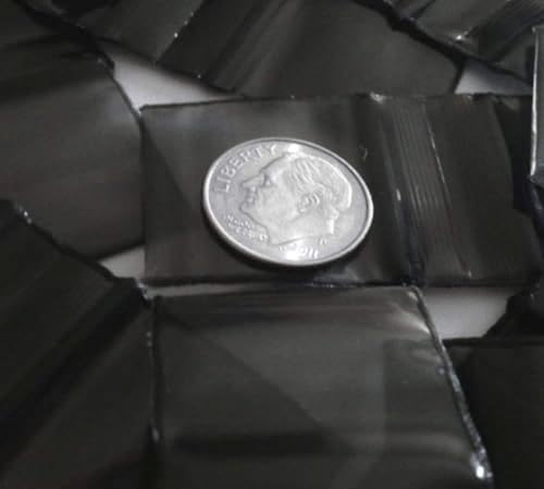 200-1" x 1" 1010 Small Zipper Lock Baggies Craft Resealable Plastic Baggy 2 Mil Zipper Poly Bags (Black)