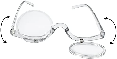 Minache Women Makeup Reading Glasses Cosmetic Readers Flip Up Double Lens Magnifying Eyeglasses