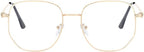 Oversized Metal Reading Glasses Women, Blue Light Blocking Computer Readers, Stylish Lady Large Eyeglasses