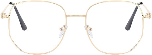 Oversized Metal Reading Glasses Women, Blue Light Blocking Computer Readers, Stylish Lady Large Eyeglasses