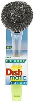 Dishmatic Filable Washing Up Brush With Steel Scourer by Dishmatic