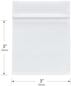 Plymor 3" x 3" (Case of 1,000), 4 Mil Heavy Duty Zipper Reclosable Plastic Bags