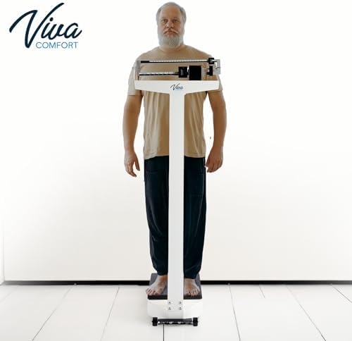 VivaComfort Medical Office Beam Scale, Analog Medical Grade Height and Weight Scale, Mechanical Bathroom and Gym Scale, Weight Capacity 440 lbs