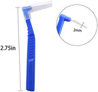 Angzhili 25 Pcs Interdental Angle Brushes,Reusable Dental Cleaners,Oral Dental Hygiene Brush,Dental Toothpick Floss for Braces,Tooth Cleaning Tool (Blue)