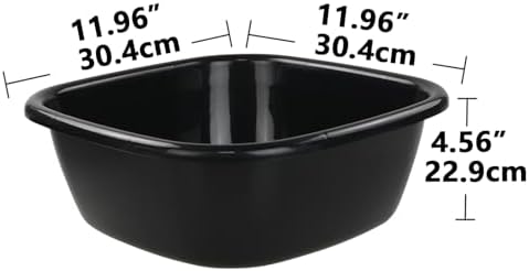 Morcte 4-Pack 8 Quart Small Wash Basin, Black Dish Basin