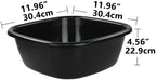 Morcte 4-Pack 8 Quart Small Wash Basin, Black Dish Basin