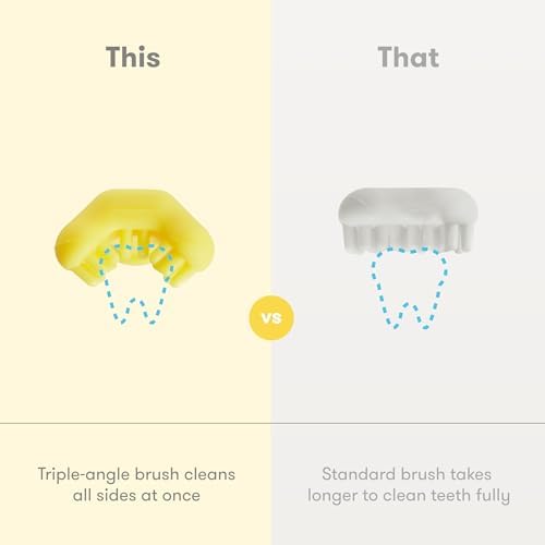 Frida Baby Training Toothbrush for Babies with Soft Silicone Bristles, Yellow