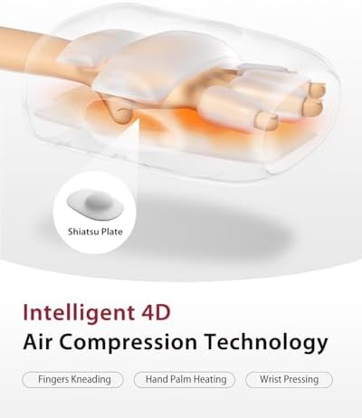 CINCOM Hand Massager with Heat and Compression, Finger and Palm Massage Machine for Pain Relief, Arthritis and Improved Circulation, Gifts for Women (Crow)