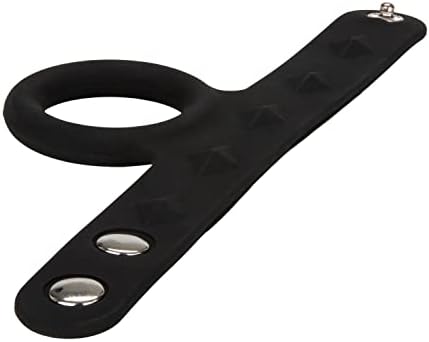 CalExotics Large Silicone Tri Snap Scrotum Support Ring, Black