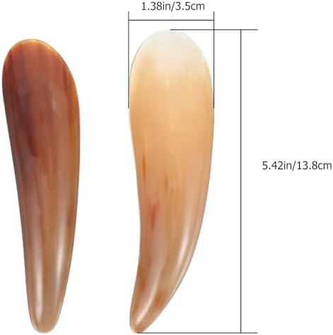 minkissy 2Pcs Natural Buffalo Horn Scraping Tools Multi Function Massage Scrapers for Face Body Durable Safe for Relaxation and Skin Elasticity Improvement
