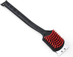 Kingsford Grill Cleaning Brush with Nylon Bristles and Scraper, Heavy Duty BBQ Grill Cleaner Tool with Rubber Handle and Bottle Opener, Outdoor Grill Brush for Cooled Grates, 17 Inch