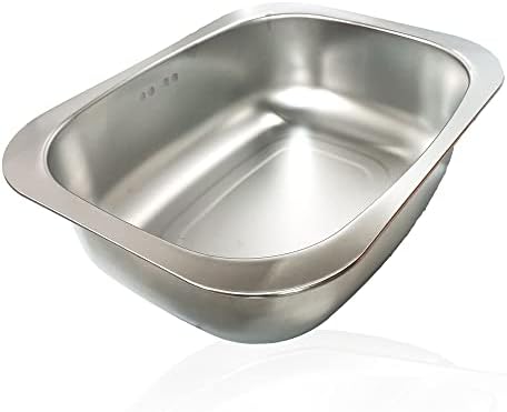 Stainless Steel Dishpan 9.9L/ Large Washing-up Bowl 9.9L, Multipurpose Kitchen Sink Bowl, Dish Tub, Vegetable Washing Basin (15.35L x 11.8W x 4.72H inches)