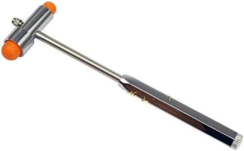 Neurological Reflex Hammer Percussor with Brush Medical Diagnostic Hammer for Health Care Relaxation (Orange)