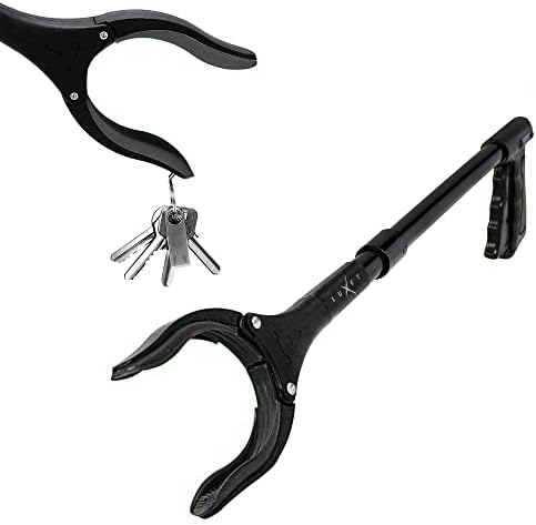 Grabber Reacher Tool 19" Aluminum Magnetic Claw, Rotating Reacher Grabber Pickup Tool, Foldable Gripper Grabbers for Elderly Grab it Reaching Tool, Trash Grabbers and Pickers, Black, By Luxet 2-Pack