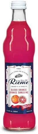 RIÈME Sparkling Limonade à la Française - Premium Artisanal French Limonades, (Blood Orange), Kosher, 11.2 Fl Oz (Pack of 12)