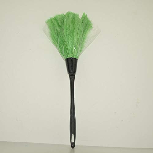 1pc Fashion Turkey Feather Duster with Black Reusable Plastic Handle Cleaning Tool white 35cm Fashion design