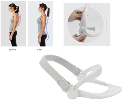 Adjustable Neck Brace - Cervical Collar with Neck Stretcher | Neck Orthotics for Forward Head Posture Correction and Cervical Spine Support and Alleviating Pressure (White)