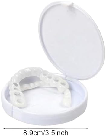 1 pair Dentures Veneers Tooth, Adjustable Snap Fake Teeth, Temporary Teeth Covering Imperfect for Anti Molar Orthodontic Cosmetic Teeth, Smile Snap Tooth, Nature and Comfortable Veneers(White)