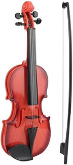 generic 15.4 Inch Violin Model, Simulated Acoustic Violin Model with Bow Adjustable String Musical Beginner Develop Instrument Practice (Light Brown)