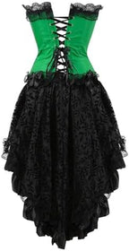 Corset Dress Women Overbust Bustiers Lace Skirt Set Lingerie Gothic Costume