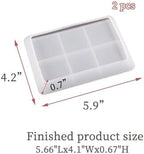 BIGEBO Rectangle Resin Tray Mold, 2 Pcs 6 Inch Jewelry Dish Silicone Mold for Resin Epoxy Casting Fruit Snack Tray Candles Holder Soap Dish Office Home Decoration Supplies