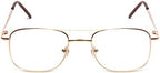 Calabria 8151 Square Pilot Metal Reading Glasses Men Women Designer Classic Trendy Readers Lightweight Stylish Chic Eyeglass