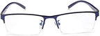 Lightweight Half Rim Photochromic Gray Reading Glasses +1.75 Strength Mens Womens Blue Frame Readers Spectacles