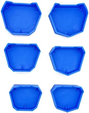 Dental Model Base Former Kit Dental Lab Model Base Set Plaster Mold Base Former Base Kit Dental Impression Trays(Blue,6 Pcs) (Blue)