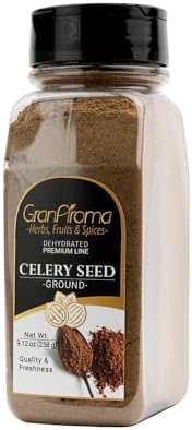 GranAroma Ground Celery Seed, Fresh,Aromatic, Bold, and Flavorful Spice for Cooking & Seasoning (9.12 Ounce)