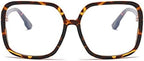 bullabulling Retro Square Reading Glasses For Women Blue Light Blocking Oversized Eyeglass Frames Large lens
