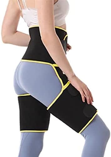 Hip Groin Support for Men & Women, Hip Brace Thigh Compression Sleeve, Injury Strap for Pulled Muscle Strain for Hip Pain Relief Fits Both Leg,Yellow,Medium