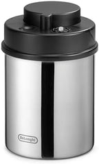 De'Longhi Coffee Canister, Vacuum Sealed Food Storage Container with Airtight Lid & Built-in Date Indicator, Polished Stainless Steel (Holds 1 LB / 500 g), DLSC063