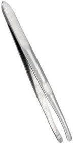 Silver Stainless Steel Round Tip Eyebrow Hair Tweezer Makeup Cosmetic Tool