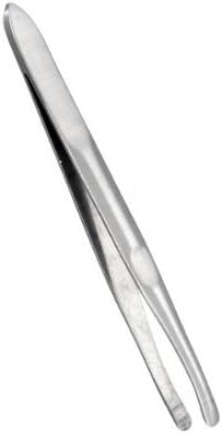 Silver Stainless Steel Round Tip Eyebrow Hair Tweezer Makeup Cosmetic Tool