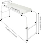 Over Bed Table with Wheels, Overbed Table, Mobile Bed Desk with Raised Baffle, 25.6-37.4in Height and 3.94-6.89ft Length Adjustable, Mobile Bed Desk for Laptop Food Bedroom Living Room Office